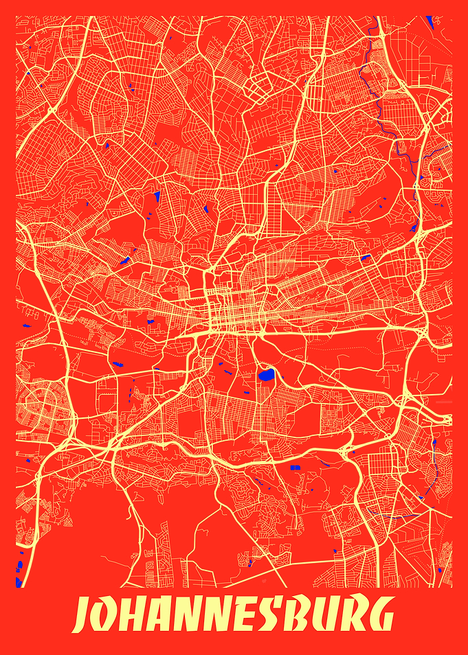 Johannesburg Retro Map