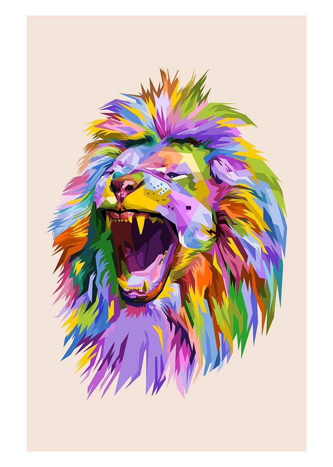 COLORFOL ROARING LION