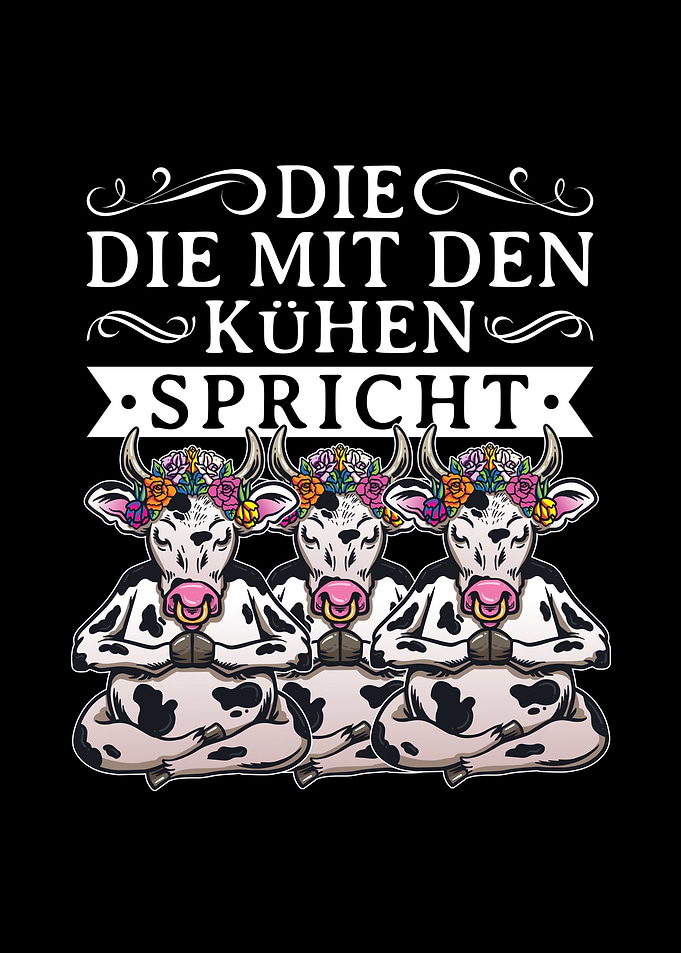 Lustiger Yoga Kuh Spruch