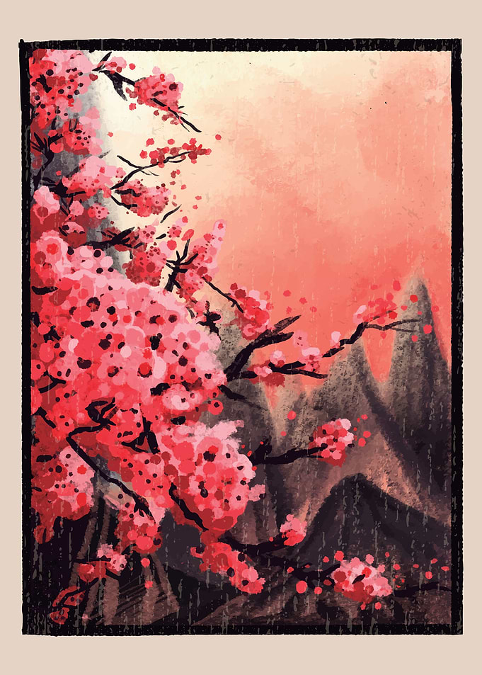 CHERRY BLOSSOM PAINTING