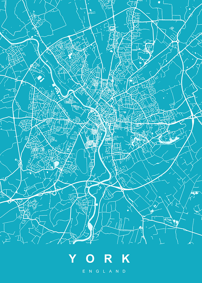 YORK City Map England UK