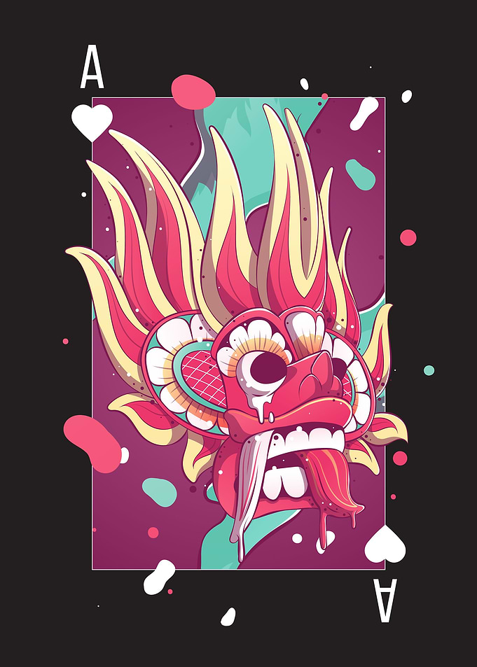 Yaka Mask Playing Card