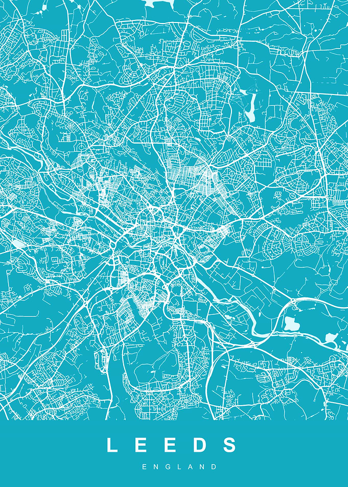 LEEDS City Map England UK