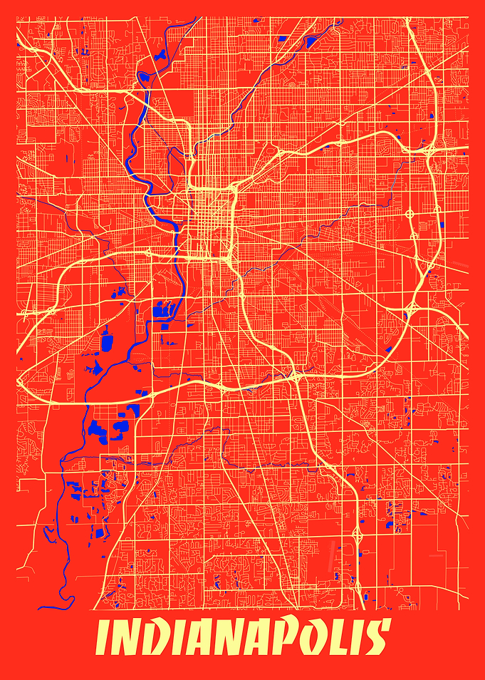 Indianapolis Retro Map