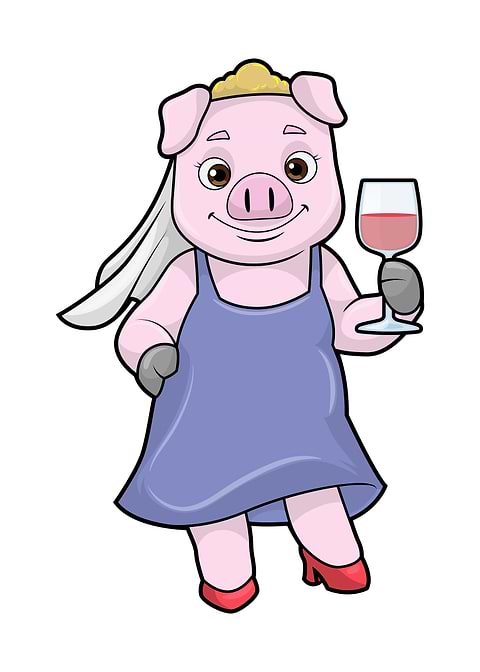 Pig Bride Glass Red wine