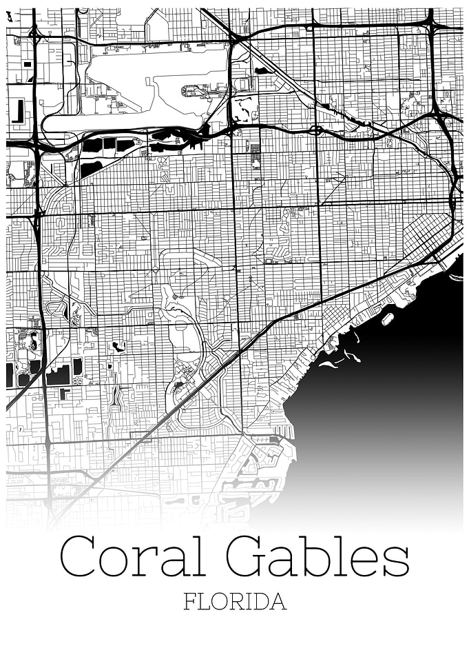 Coral Gabies Florida map