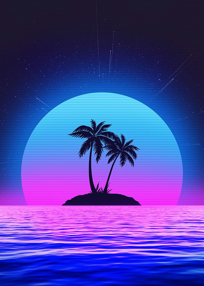 Coconut Synthwave Island
