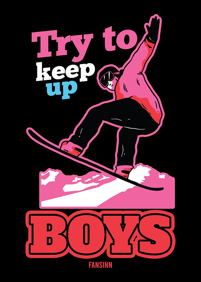 Daughter snowboarding in t