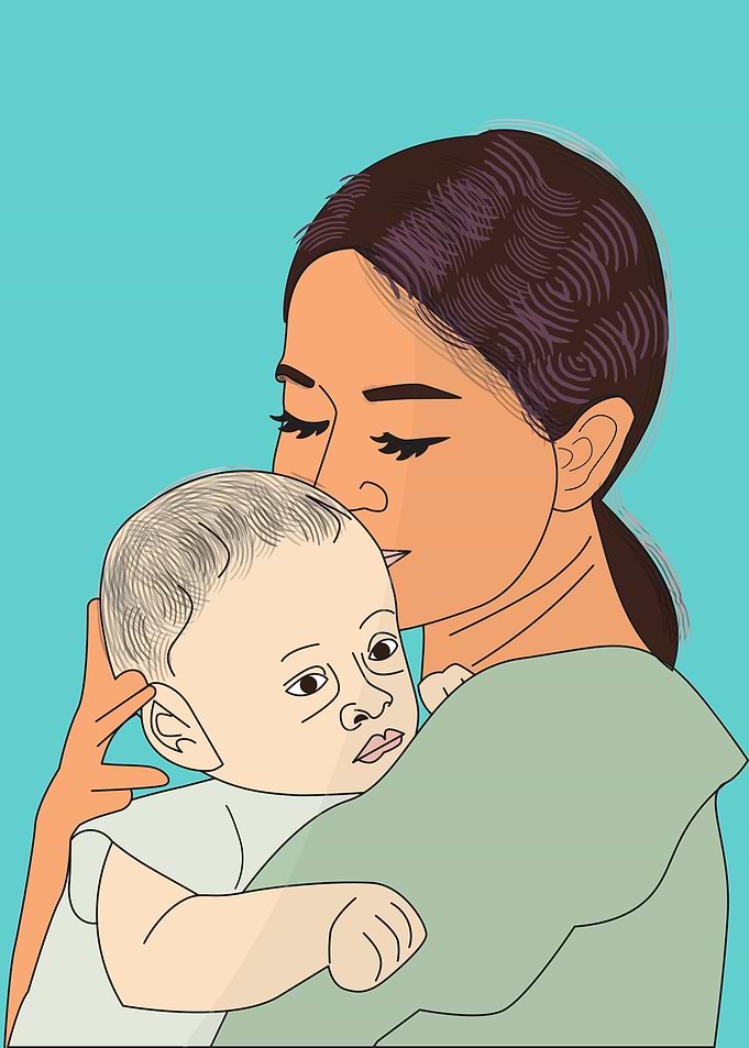 Mother and baby love art