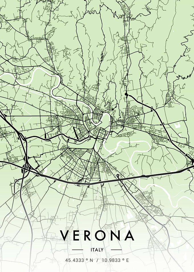Verona City Map Green