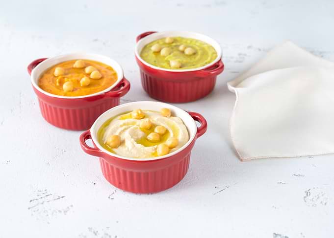 Assortment of hummus
