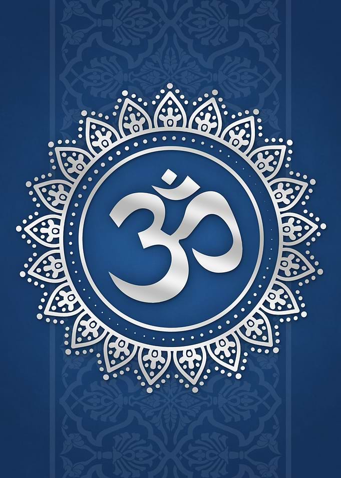 Hindu Ohm Symbol Blue
