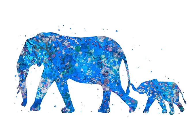 Elephant and baby