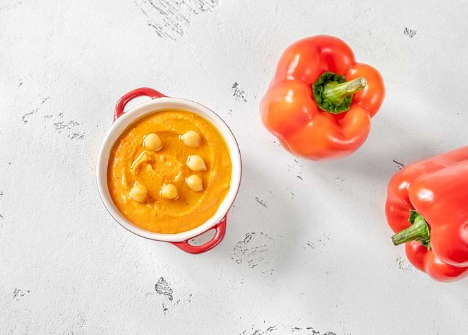 Bowl of paprika hummus