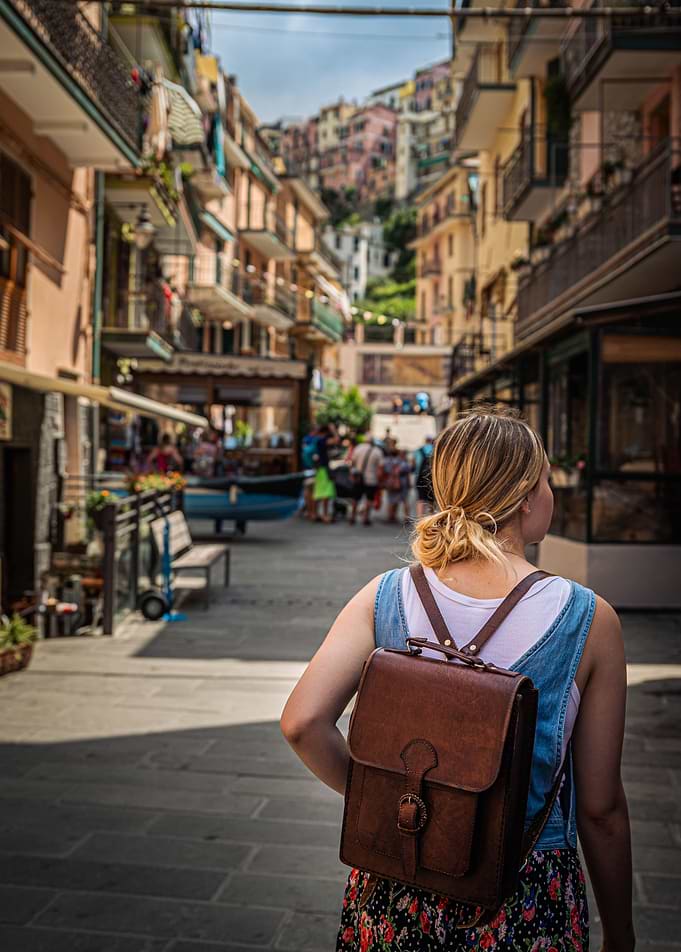 Young woman in Riomaggiore