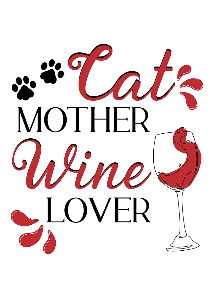 Cat mother wine Lover