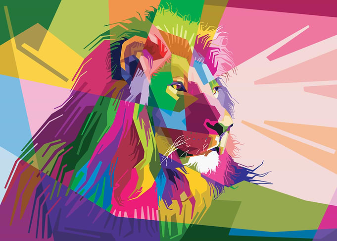 MAJESTIC POP ART LION