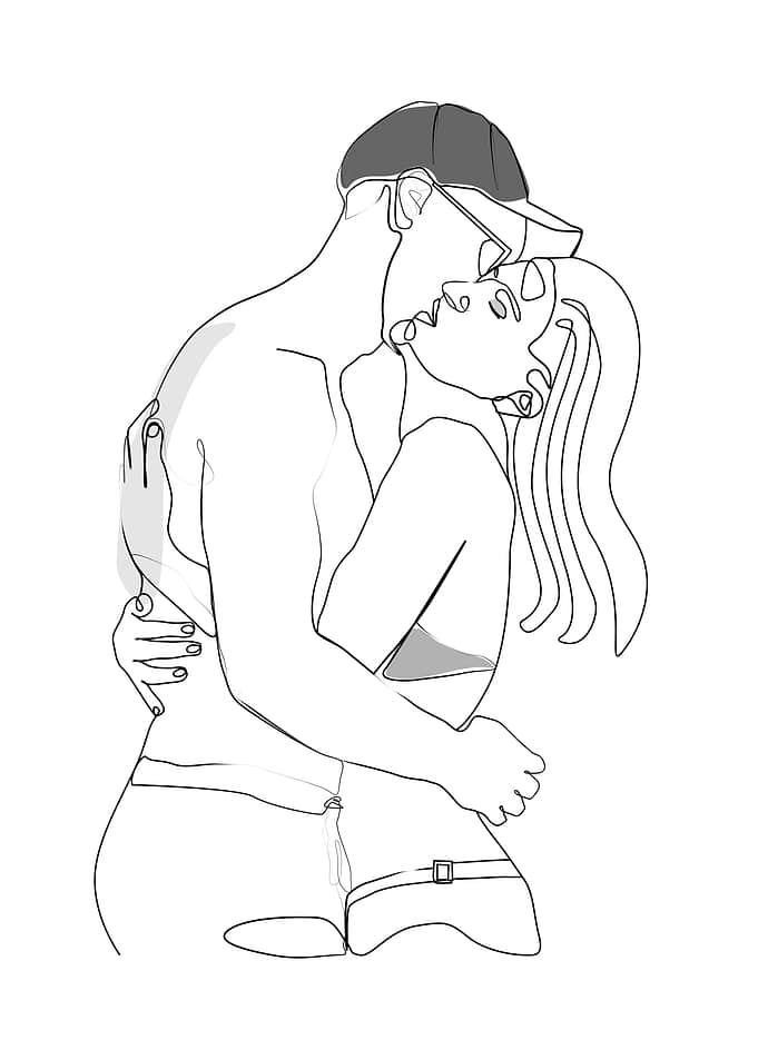 Women and Men One Line Art