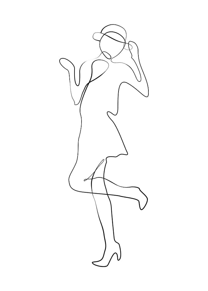 One Line art Women Dance