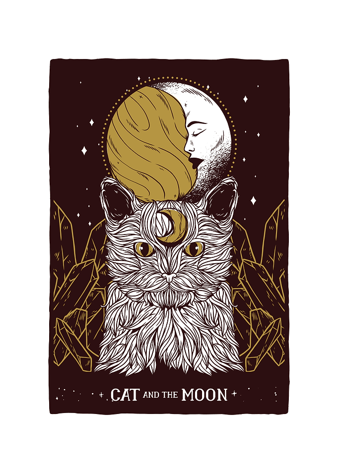 CAT CRESCENT MOON