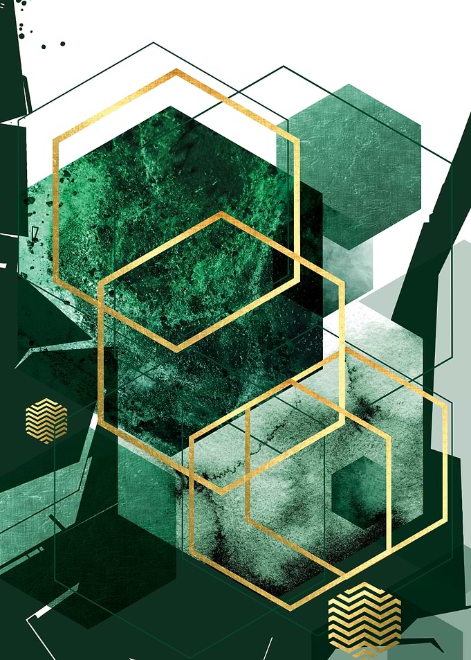 Emerald Gold Abstract 1