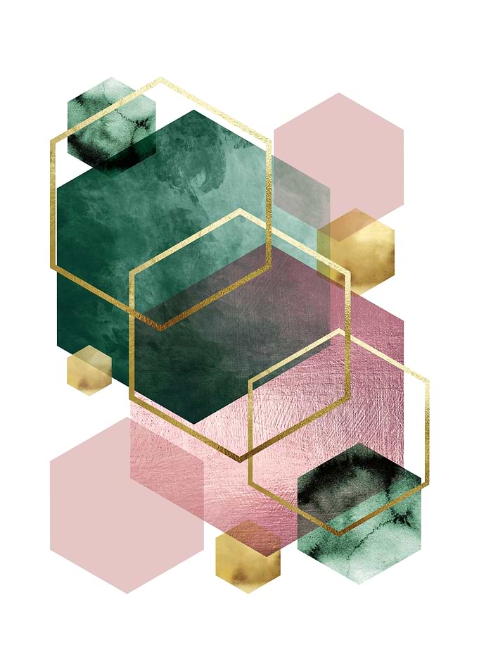 Emerald Blush Geo 1