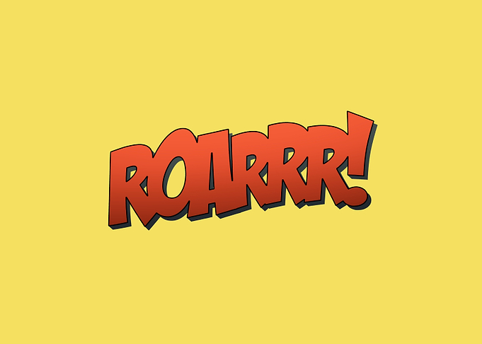 Roarr exclamation comic bo