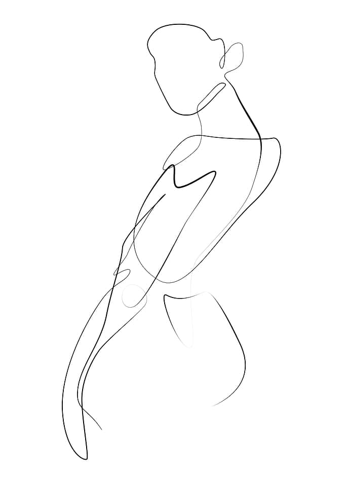 One Line Art Body Woman