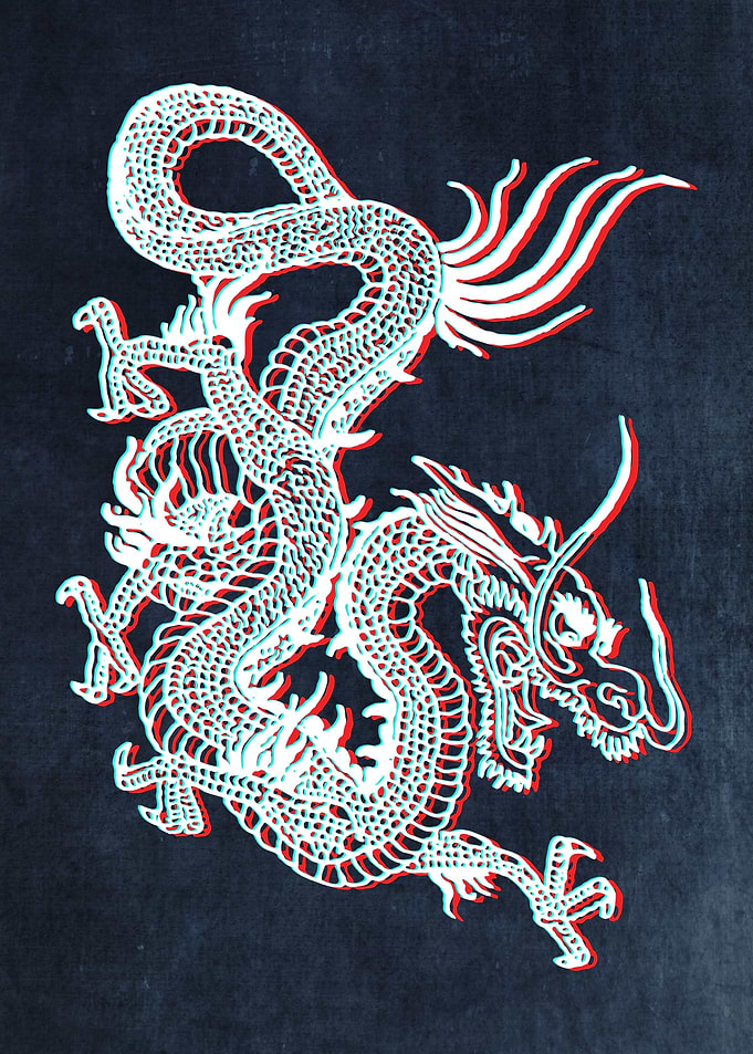 Chinese Dragon Glitch Art