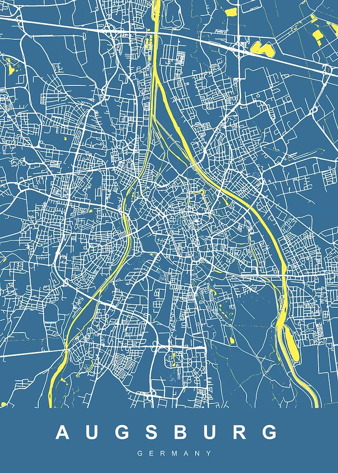AUGSBURG City Map Germany