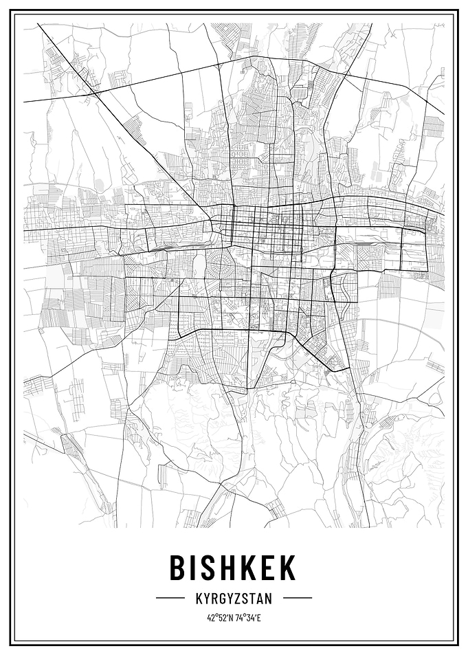 Bishkek streetmap white