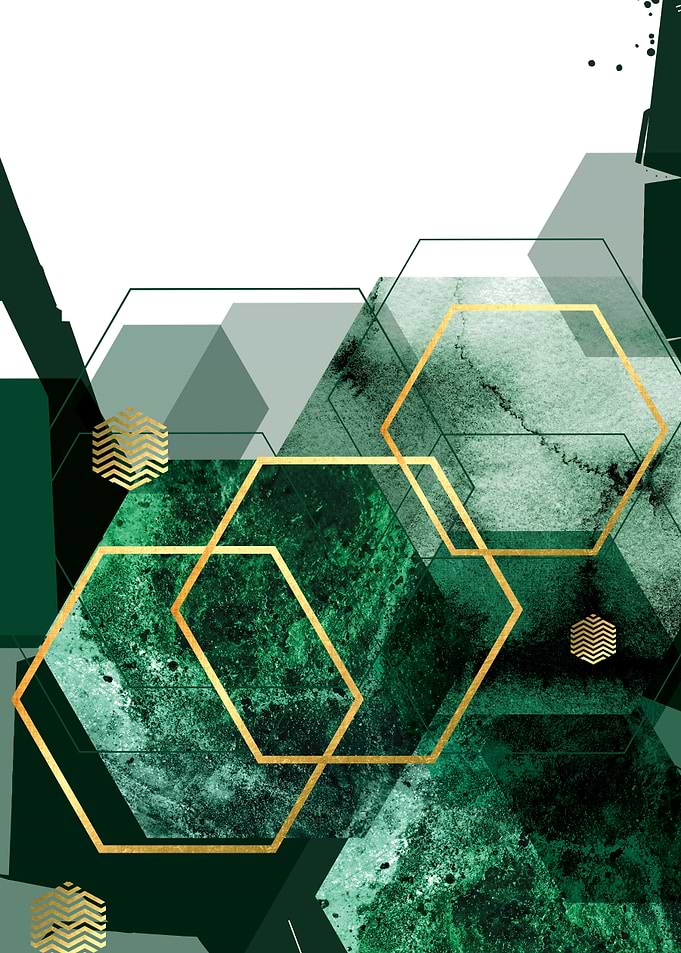 Emerald Gold Abstract 2