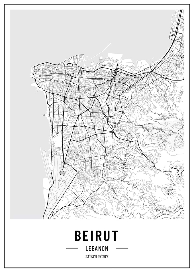Beirut Lebanon Streetmap