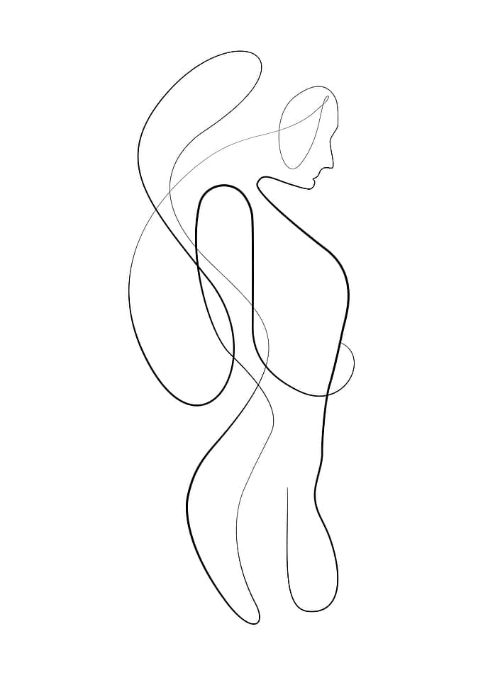 One line art Woman
