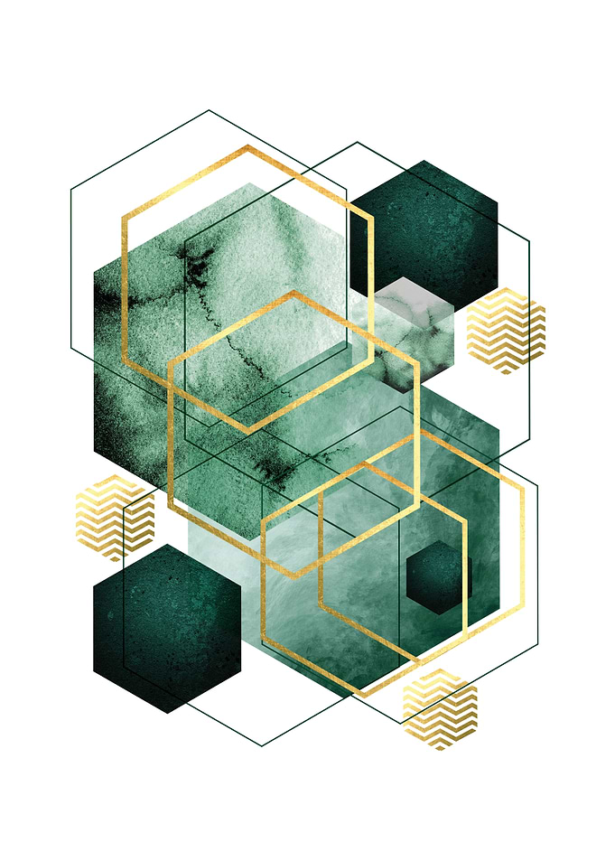 Emerald green and gold 2
