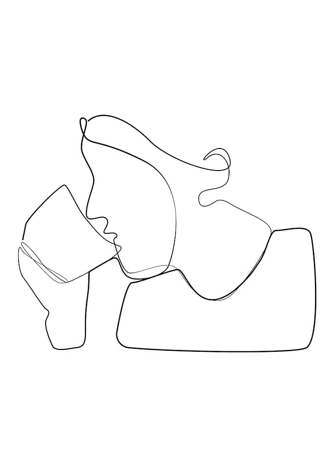 woman drinking coffee Art