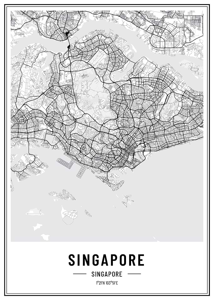 Singapore streetmap poster