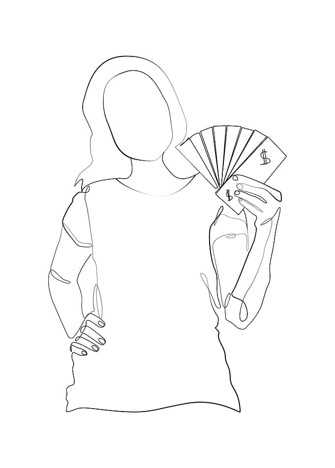 woman holding money