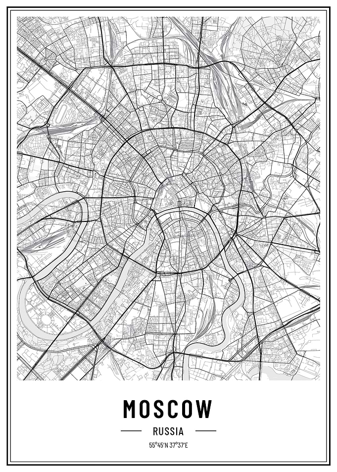 Moscow Russia streetmap