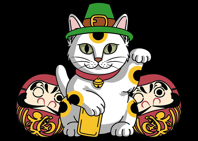 Maneki Neko Cat Daruma