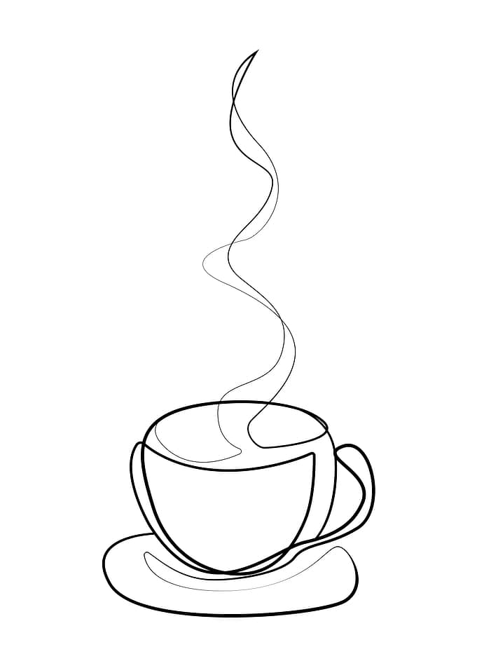 One Line Art Cofee