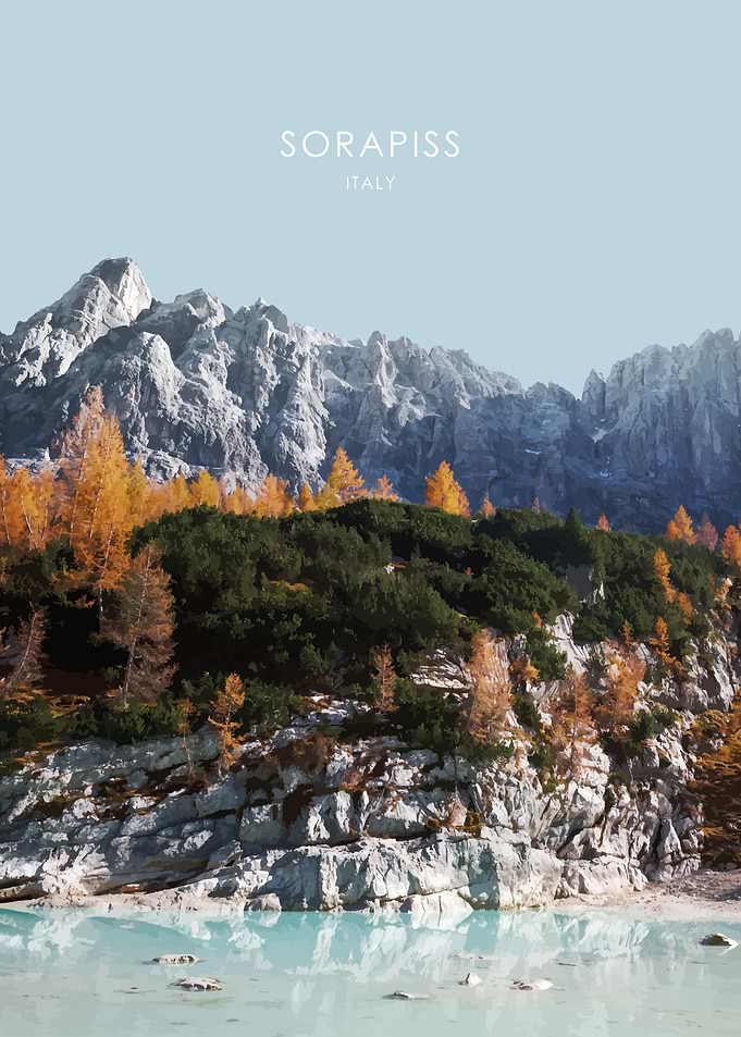 Sorapiss Italy Travel Art