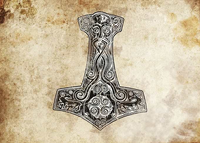 viking mjolnir grunge