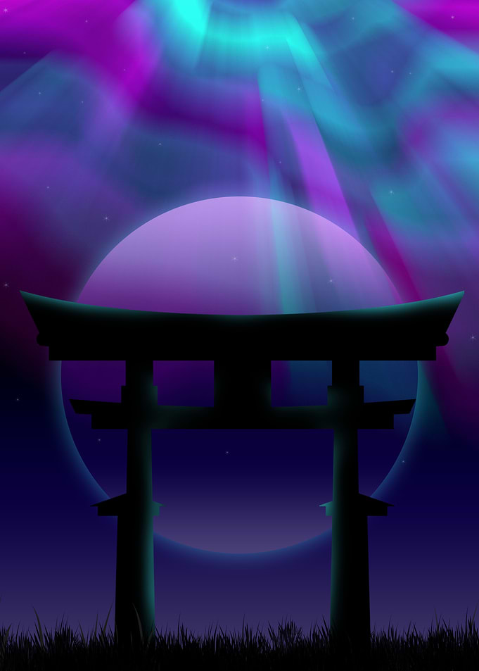 torii gate aurora