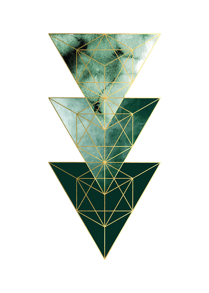 Emerald gold triangles