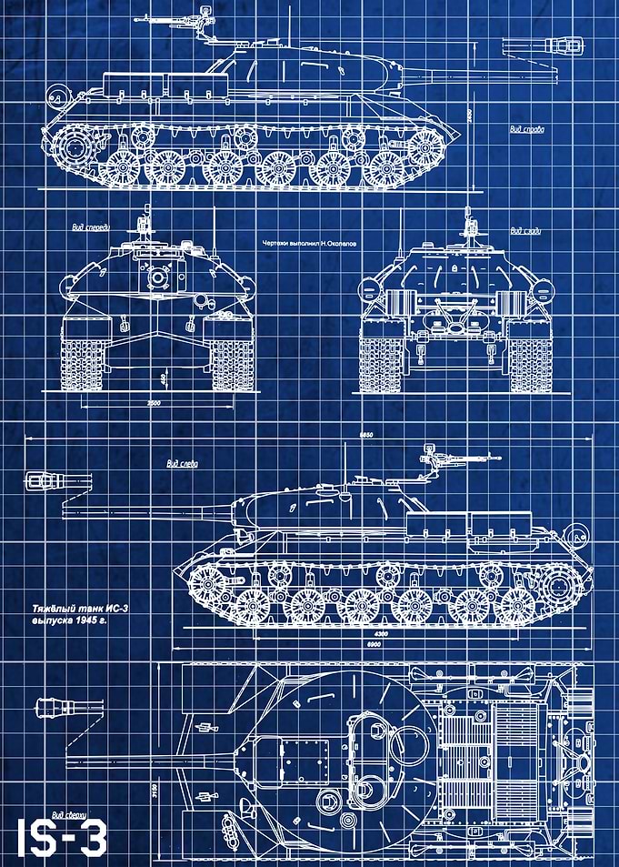 Blueprint of IS 3 Tank