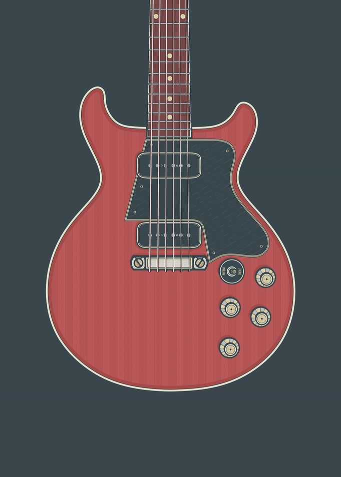 Cherry Double Cut Guitar