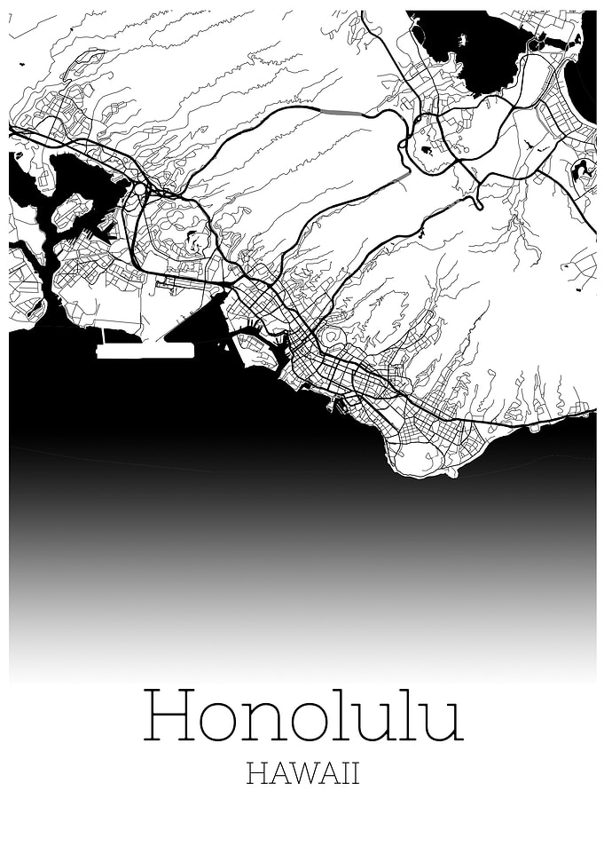 Honolulu Hawaii city map