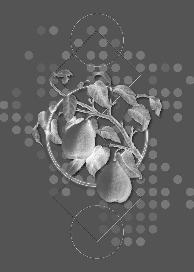 Moody Gray Geometric Pear