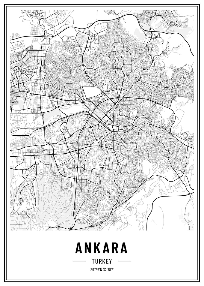 Ankara Turkey streetmap